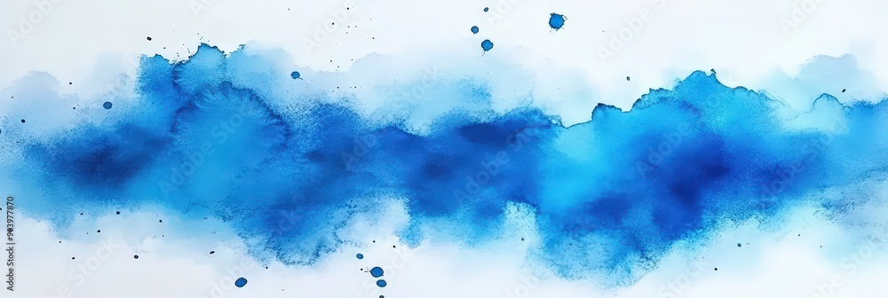 Abstract blue watercolor background with a splash of paint, Artistic, blue paint brush strokes watercolor wave. banner Abstract blue watercolor background with a splash of paint, Artistic, blue paint brush strokes watercolor wave. banner