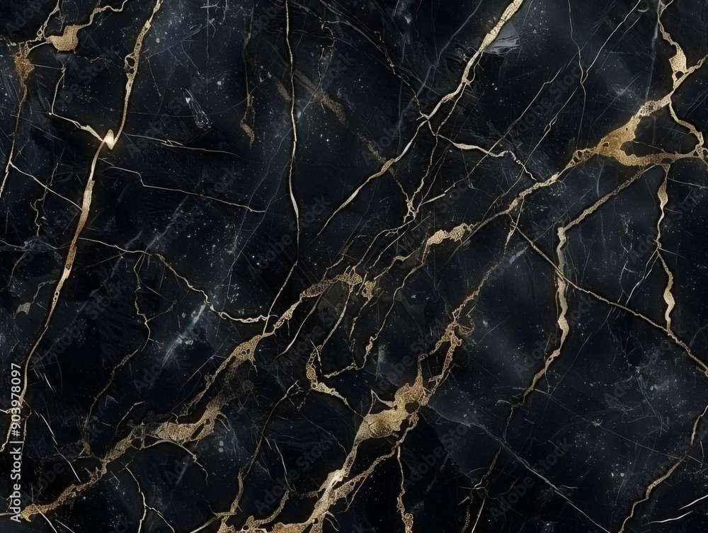 Abstract black marble texture with golden veins. Abstract black marble texture with golden veins.