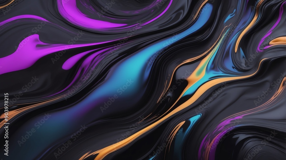 Obraz premium black oil slick abstract background design backdrop copy space