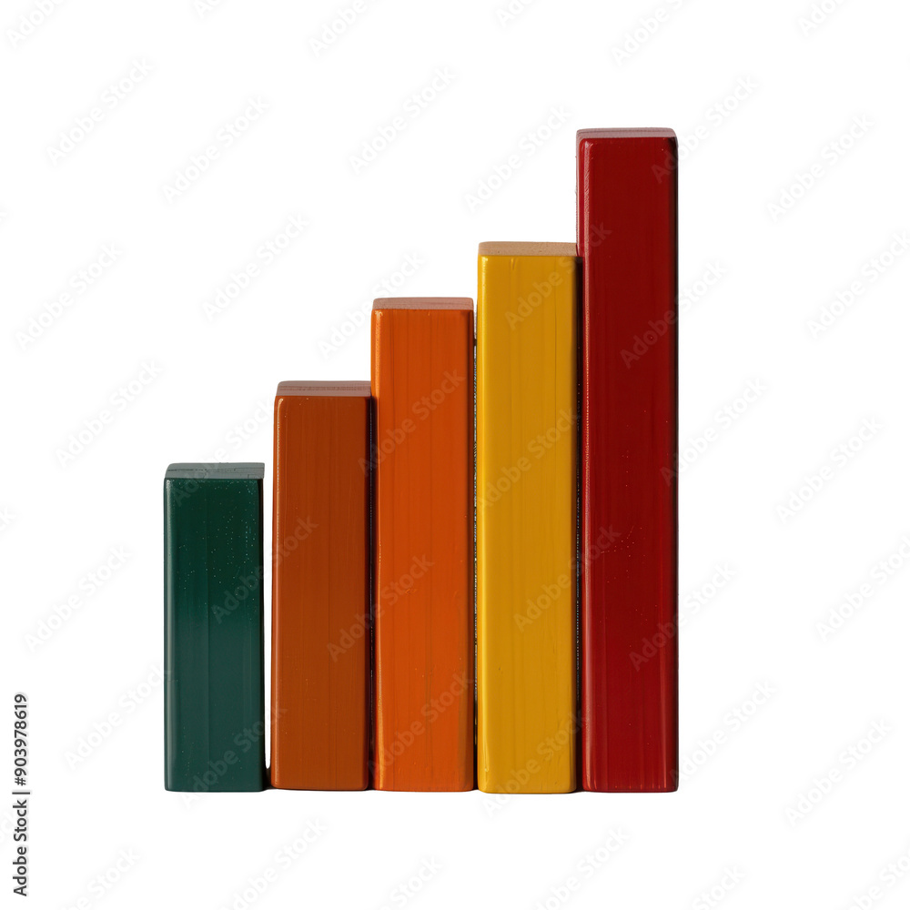 A rising bar chart on transparent background A rising bar chart on transparent background
