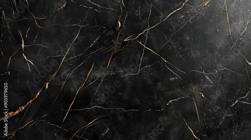 Wallpaper Mural Black marble texture with golden veins. Torontodigital.ca