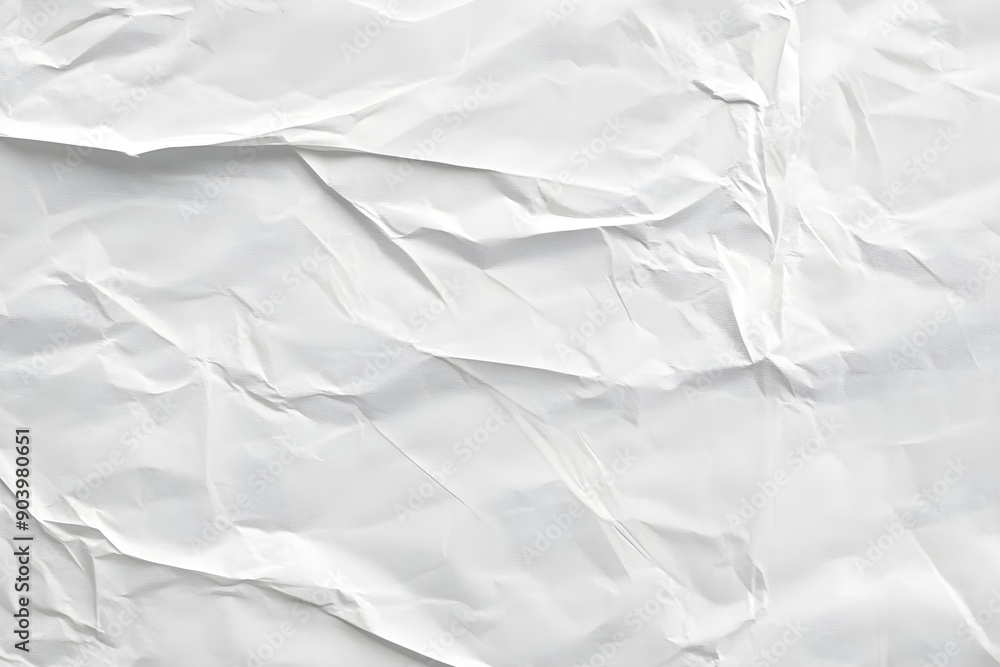 Fototapeta premium white crumpled and creased paper poster texture background