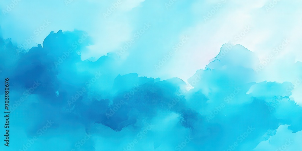 Abstract blue watercolor background with sky and clouds Abstract blue watercolor background with sky and clouds