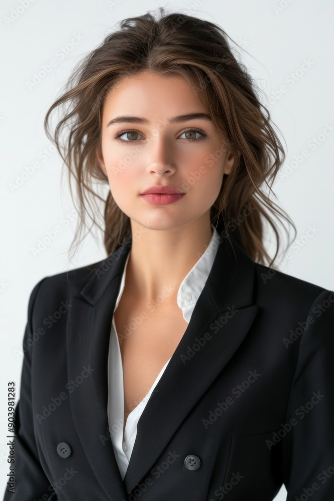 A businesswoman wearing formal suit isolated created with Generative AI A businesswoman wearing formal suit isolated created with Generative AI