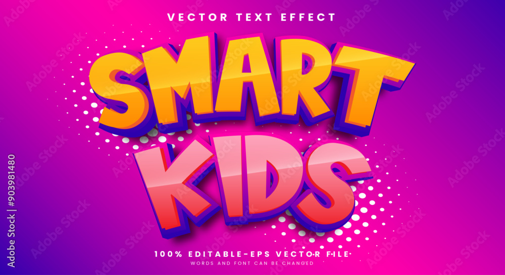 Smart Kids 3d editable text effect Template Smart Kids 3d editable text effect Template