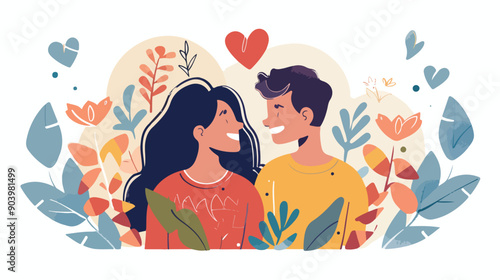 Romantic Young Couple in Love - Relationship and Emotions Concept