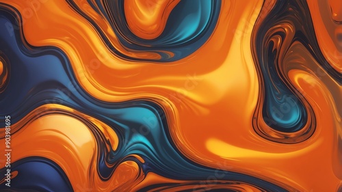 orange oil slick abstract background design backdrop copy space