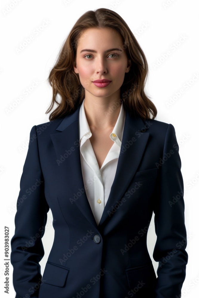 A businesswoman wearing formal suit isolated created with Generative AI A businesswoman wearing formal suit isolated created with Generative AI