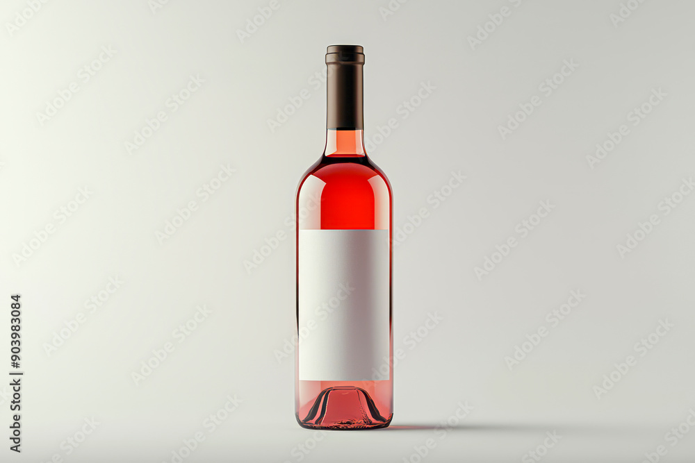 Blank labeled rosé wine bottle on clean white backdrop: a minimalist masterpiece for branding and marketing projects Blank labeled rosé wine bottle on clean white backdrop: a minimalist masterpiece for branding and marketing projects