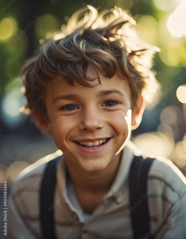 Portrait of a young boy in a playful mood, who is smiling and enjoying a sunny day in a park.
Portrait of a young boy in a playful mood, who is smiling and enjoying a sunny day in a park.