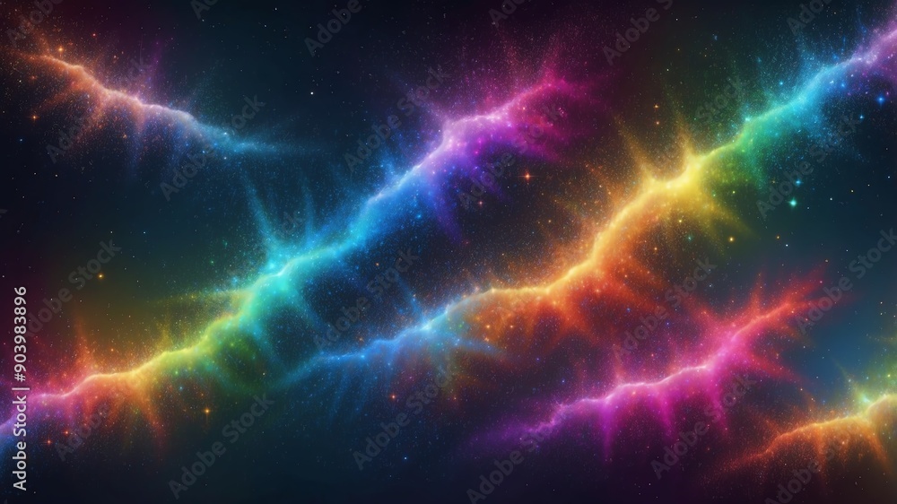 Obraz premium rainbow star clusters abstract background design backdrop copy space