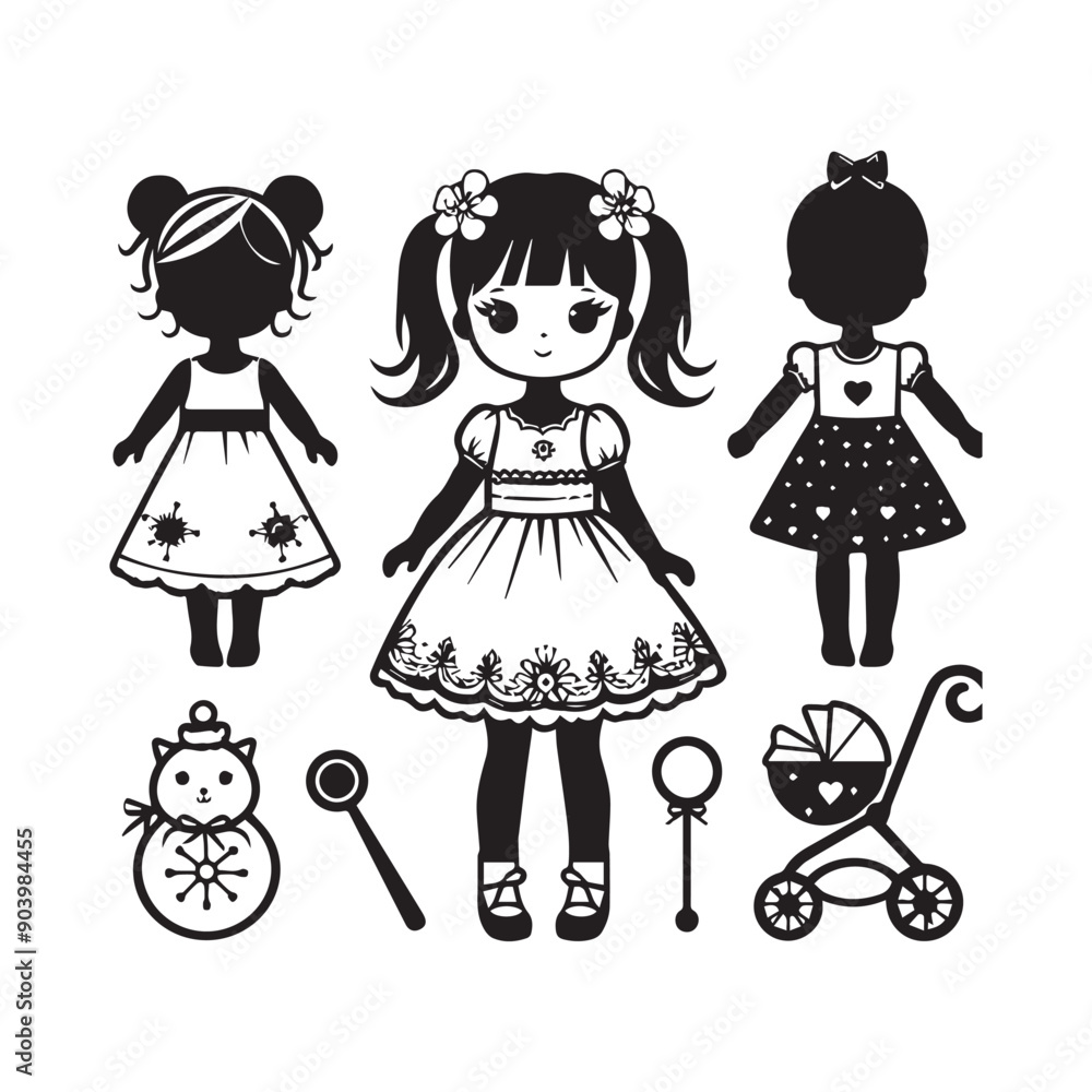The Unique Doll Silhouette vector file. The Unique Doll Silhouette vector file.