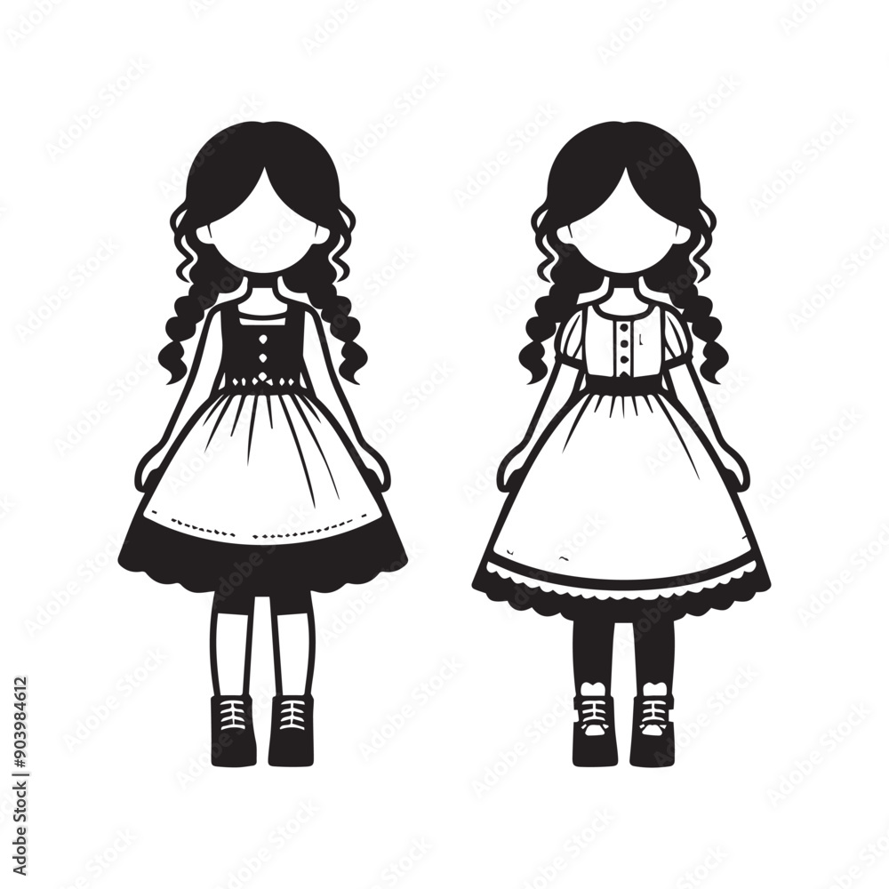 The Unique Doll Silhouette vector file. The Unique Doll Silhouette vector file.