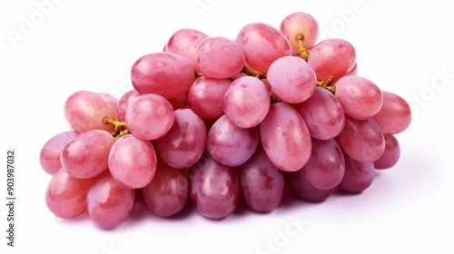 Ripe red wet grape with drops isolated on white background. Neural network ai generated art