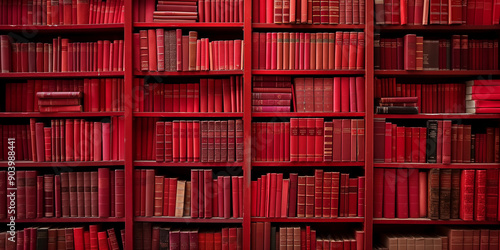 red books on a shelf