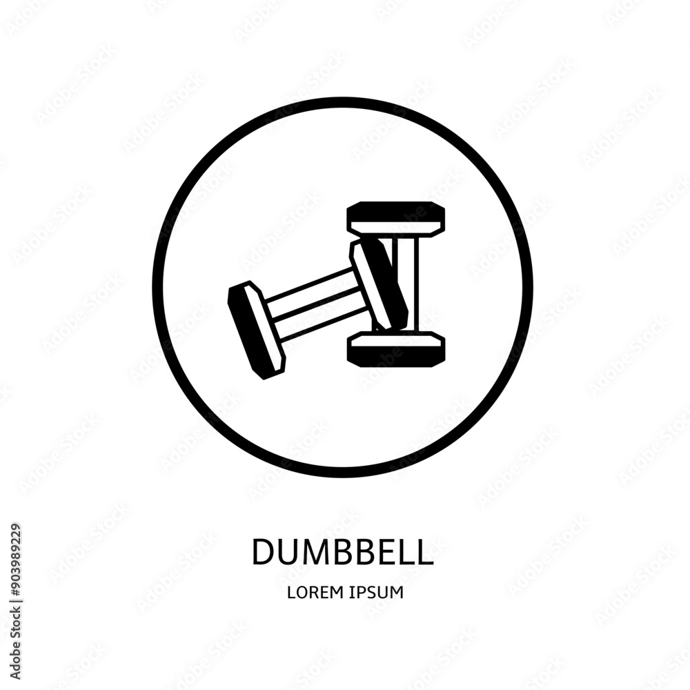 Logo vector design for business. Dumbbell logos. Logo vector design for business. Dumbbell logos.