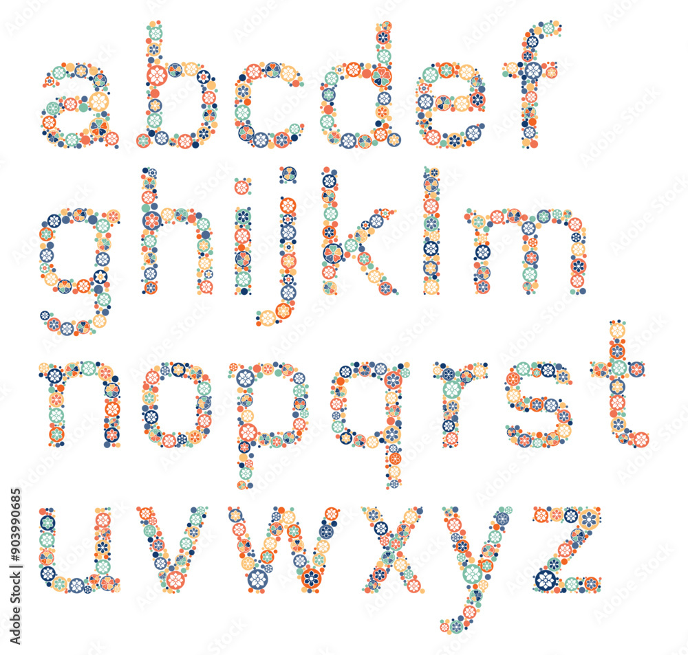 Flower lowercase alphabet letters fonts color Flower lowercase alphabet letters fonts color