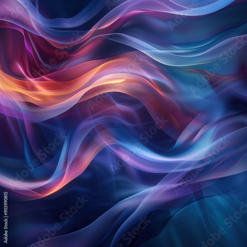 Vibrant Abstract Waves of Color and Light