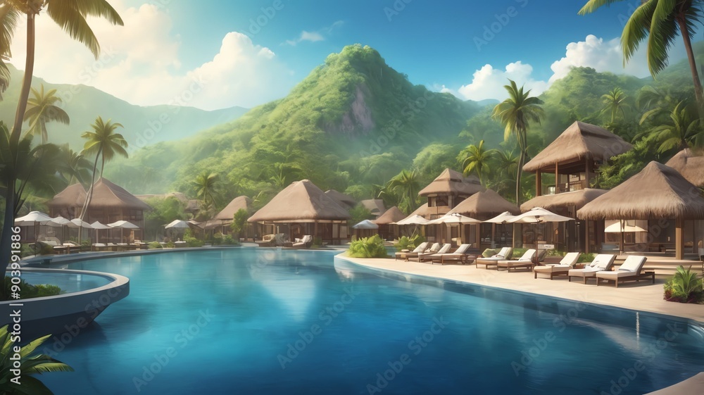 Fototapeta premium luxury resort background art design backdrop copy space