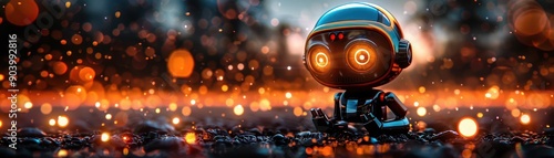 Wallpaper Mural Tin toy robot with a retro design, Nostalgic, Cool tones, Digital art Torontodigital.ca