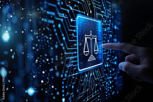 Digital Justice Navigating the Complex Intersection of Law and Technology, where we explore the implications of automation in contracts, courtroom settings, digital evidence, and judicial processes photo