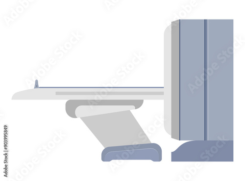 ct mri scanner machine for medical research and disease detection vector illustration flat style isolated on white background