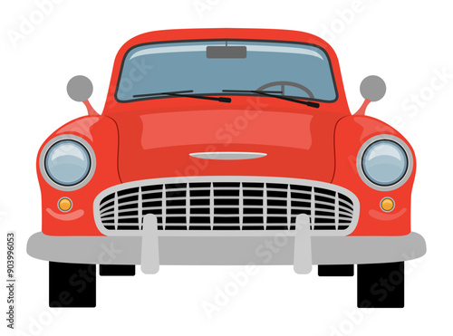 vintage car old retro obsolete transport vehicle vector illustration flat style isolated on white background © kontur-vid