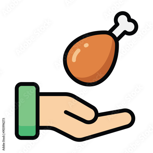 Simple Food Donation colorful icon. The icon can be used for websites, print templates, presentation templates, illustrations, etc
