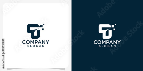 letter T abstract monogram logo vector design