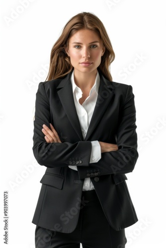 A businesswoman wearing formal suit isolated created with Generative AI