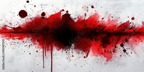 A red paint  splatter  on a white background , Blood drops
