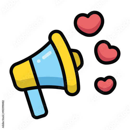 Simple Megaphone colorful icon. The icon can be used for websites, print templates, presentation templates, illustrations, etc