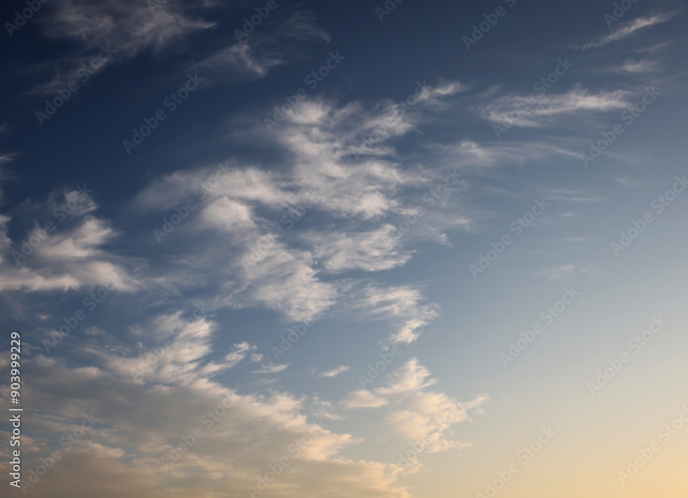 Decorative clouds. Dramatic sky. Natural natural cloud landscape. Soft sunlight. White fluffy clouds on blue sky, texture, background, design, copy space. Meteorology, heaven, hope, peace concept Decorative clouds. Dramatic sky. Natural natural cloud landscape. Soft sunlight. White fluffy clouds on blue sky, texture, background, design, copy space. Meteorology, heaven, hope, peace concept