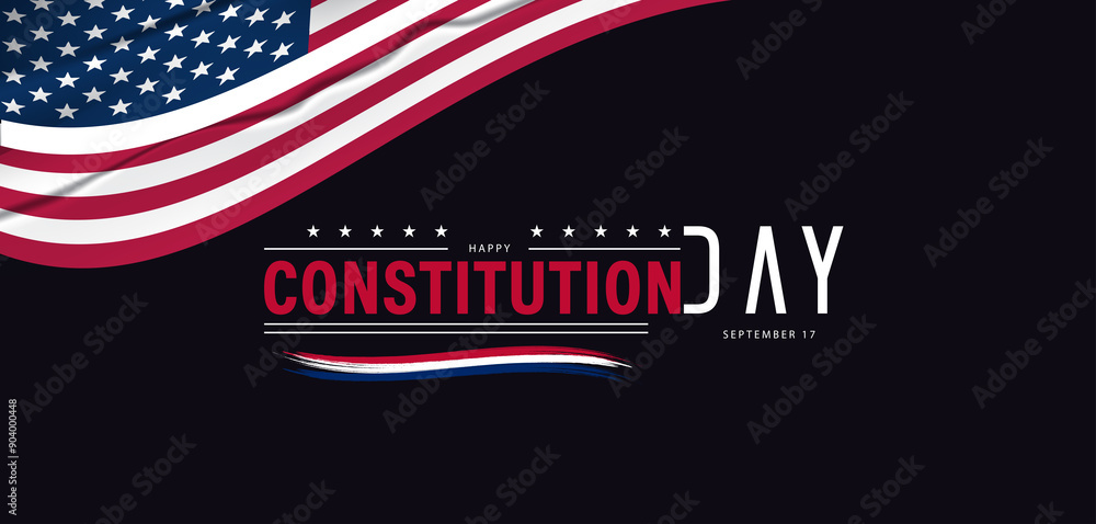 Constitution Day Design with an American flag Constitution Day Design with an American flag