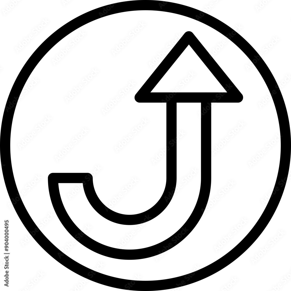 Curved Arrow Up Icon Curved Arrow Up Icon