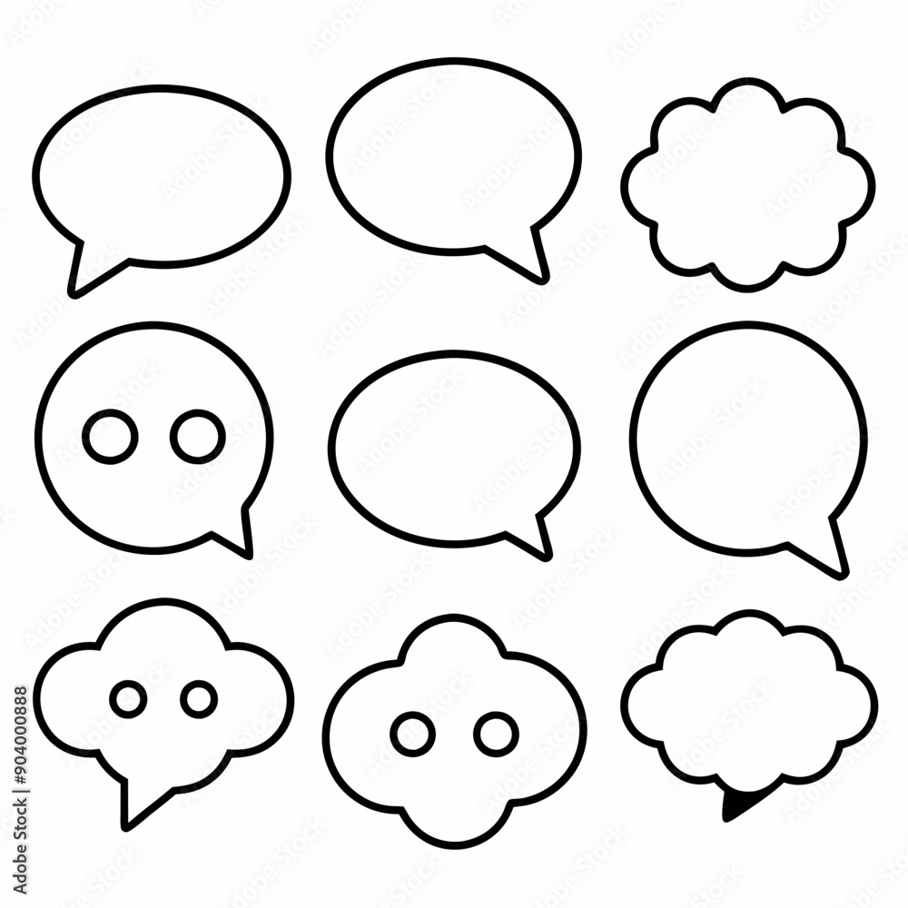 Speech Bubble Icon Silhouette Speech Bubble Icon Silhouette