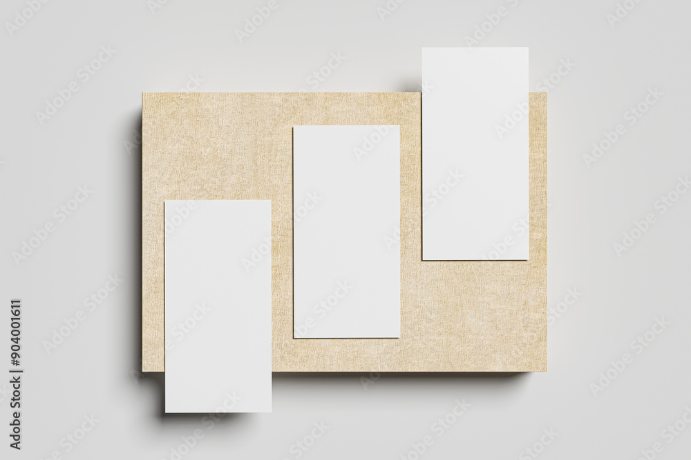 Perfect blank DL flyer brochure on wooden board. Perfect blank DL flyer brochure on wooden board.