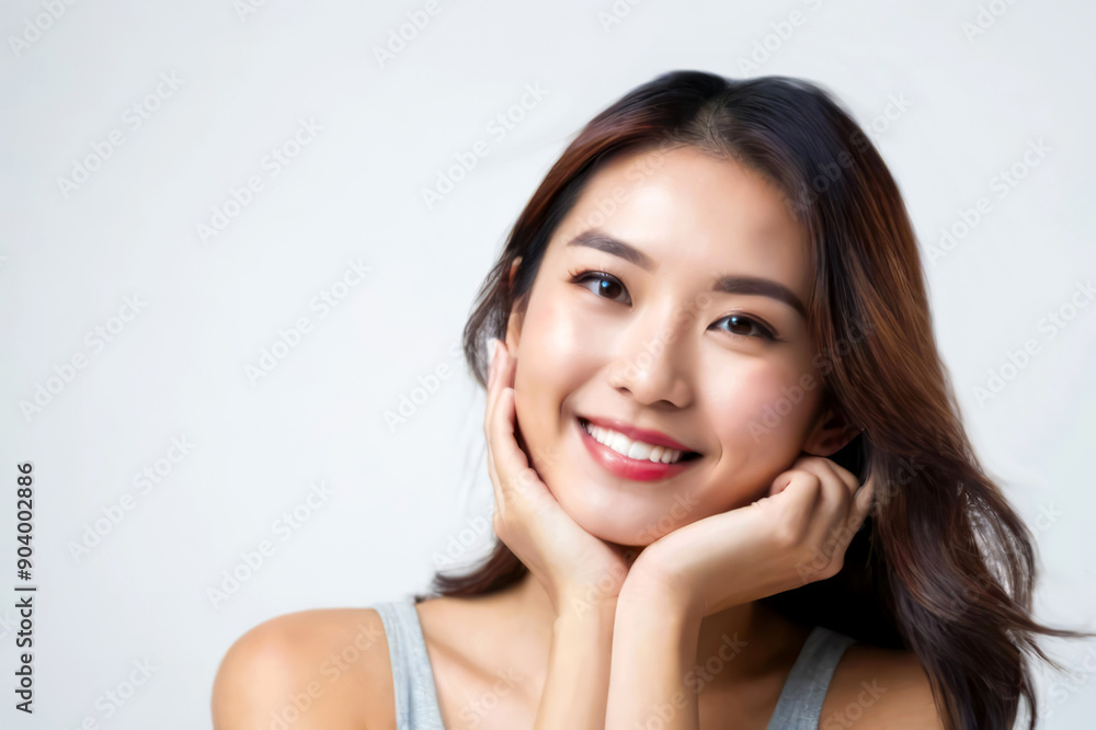 portrait of a asian woman, beauty skin and hair care with copy space portrait of a asian woman, beauty skin and hair care with copy space