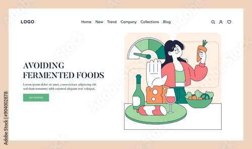 Low Histamine Diet. Flat Vector Illustration