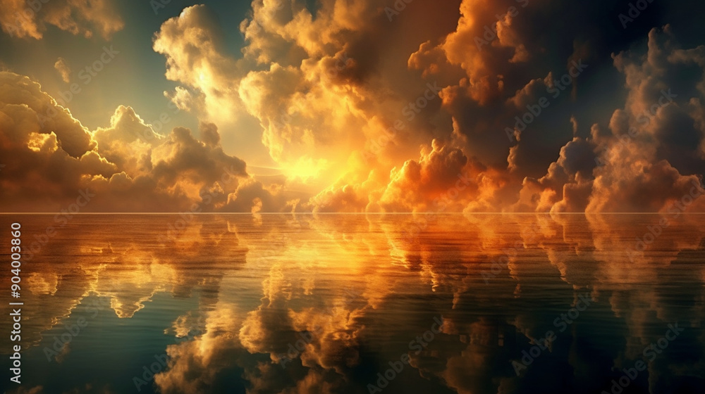 Fototapeta premium clouds reflected on the water