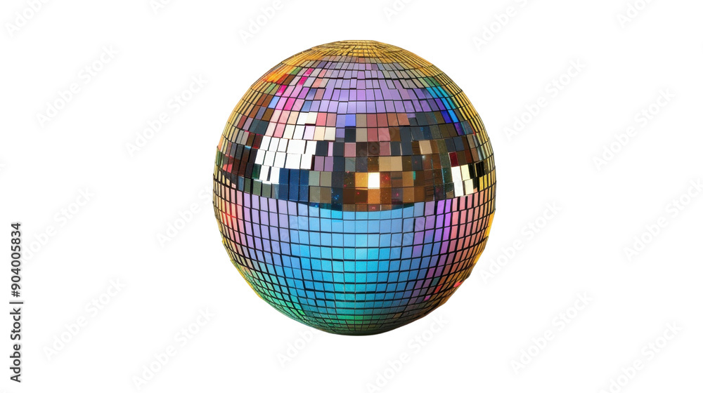 Disco ball colorful on transparent background Disco ball colorful on transparent background