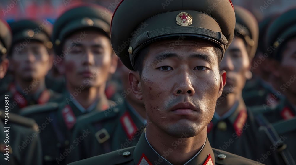 A group of men in military uniforms standing in a line A group of men in military uniforms standing in a line