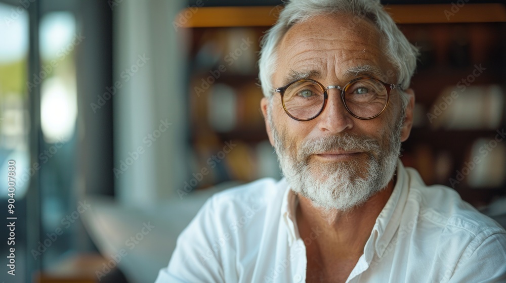 Portrait of a relaxed, self-confident middle-aged man with beard Portrait of a relaxed, self-confident middle-aged man with beard