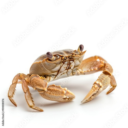 Medium shot of swimmer crab, isolated on a white background, bright and vivid tonality  photo