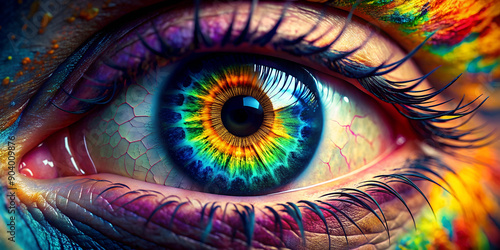 Close-up of a Colorful Eye