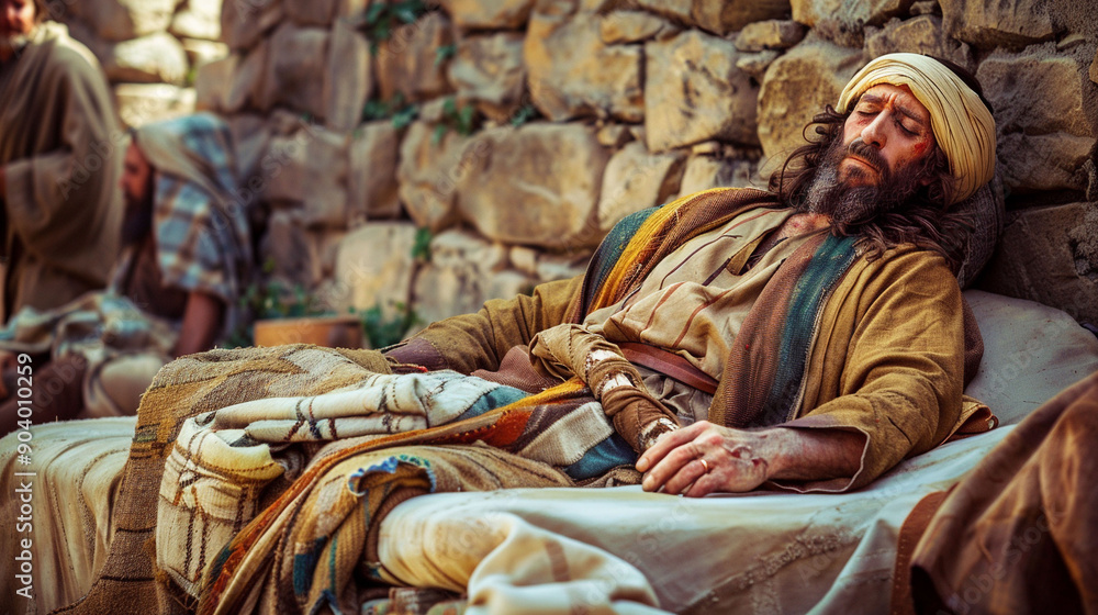 The Evangelical Paralyzed Sick In Jerusalem at the Pool of Bethesda. For evangelical Christian publications The Evangelical Paralyzed Sick In Jerusalem at the Pool of Bethesda. For evangelical Christian publications