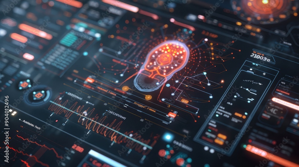 A detailed close-up of an AI diagnostic system interface, showcasing complex data analysis and high-resolution visual outputs. A detailed close-up of an AI diagnostic system interface, showcasing complex data analysis and high-resolution visual outputs.