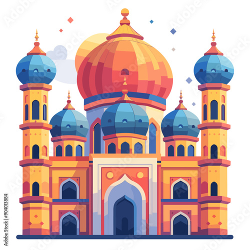 Wallpaper Mural Taj Mahal in Agra, Uttar Pradesh, India. Vector illustration. Torontodigital.ca