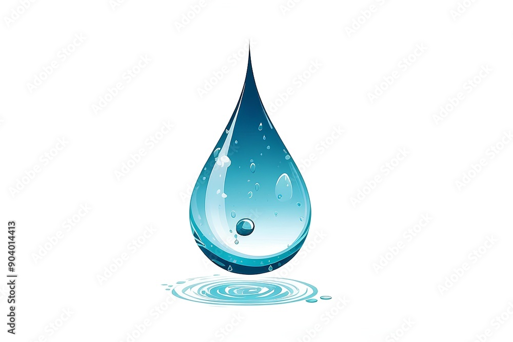single blue water droplet with delicate ripples, capturing the essence of purity and freshness in a minimalist and modern design single blue water droplet with delicate ripples, capturing the essence of purity and freshness in a minimalist and modern design