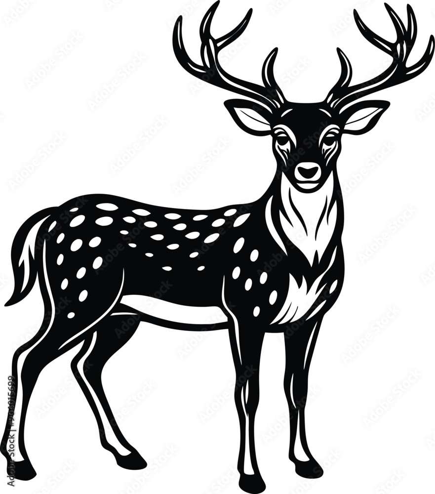 deer silhouettes in white background. deer silhouettes in white background.